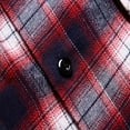 thumbnail image 4 of Flannel Shirts for Men Slim Fit Long Sleeve Button Up Plaid Shirt Brushed Soft Outdoor Shirts Red 2XL, 4 of 5