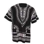 Black and White Traditional African  Dashiki Shirt