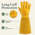 thumbnail image 4 of AIWOGLO Women's Long Leather Gardening Gloves, Floral Cowhide Thorn Proof Garden Gloves with Extended Gauntlet Cuff for Yard Work Rose Pruning, 4 of 8