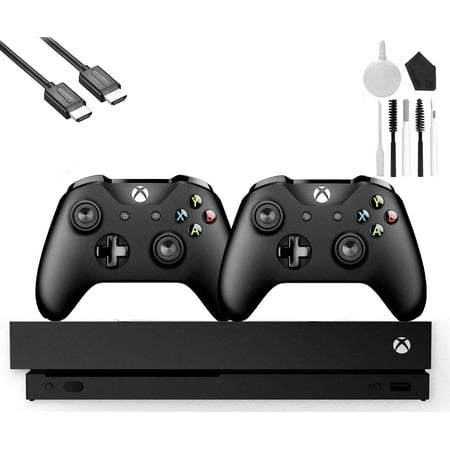 Microsoft Xbox One X 1TB Gaming Console Black with 2 Controller HDMI Cleaning Kit