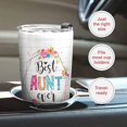 thumbnail image 5 of Gifts for Aunts - Aunt Gifts from Niece Nephew - Aunt Christmas Gifts, Birthday Gifts for Aunt, Aunt Mother Day Gifts - 20oz Best Aunt Ever Stainless Steel Tumbler, 5 of 6