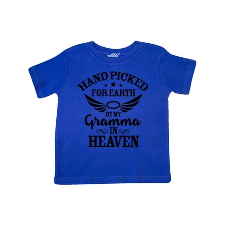 

Inktastic Handpicked for Earth By My Gramma in Heaven with Angel Wings Gift Toddler Boy or Toddler Girl T-Shirt