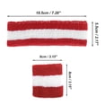 thumbnail image 4 of Unique Bargains 1 Set Soft Headband with Wristband Sweat Headband for Sport Red White, 4 of 6