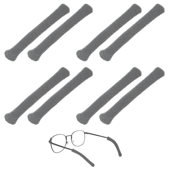 Uxcell Soft Glasses Ear Cushion [4 Pairs] - Cotton Eyeglasses Temple Tips Sleeve Anti-slip Grips - Gray