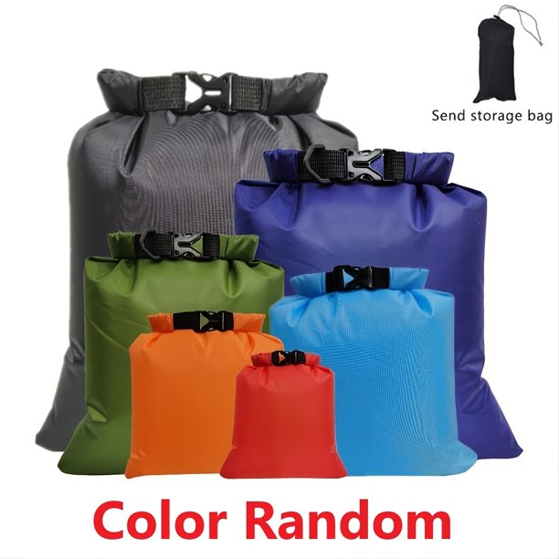 Stay Dry and Organized on Your Next Adventure with 6pcs Waterproof Dry Bags - Perfect for Kayaking, Rafting, Boating, and Camping!