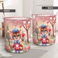 thumbnail image 2 of Happy Valentine’s Day Adorable Abyssinian Kitten Holding Heart Balloon Foldable Laundry Basket Cat Lover Kitten Owner Gifts Organizer Storage with Handles - 00030, 2 of 5