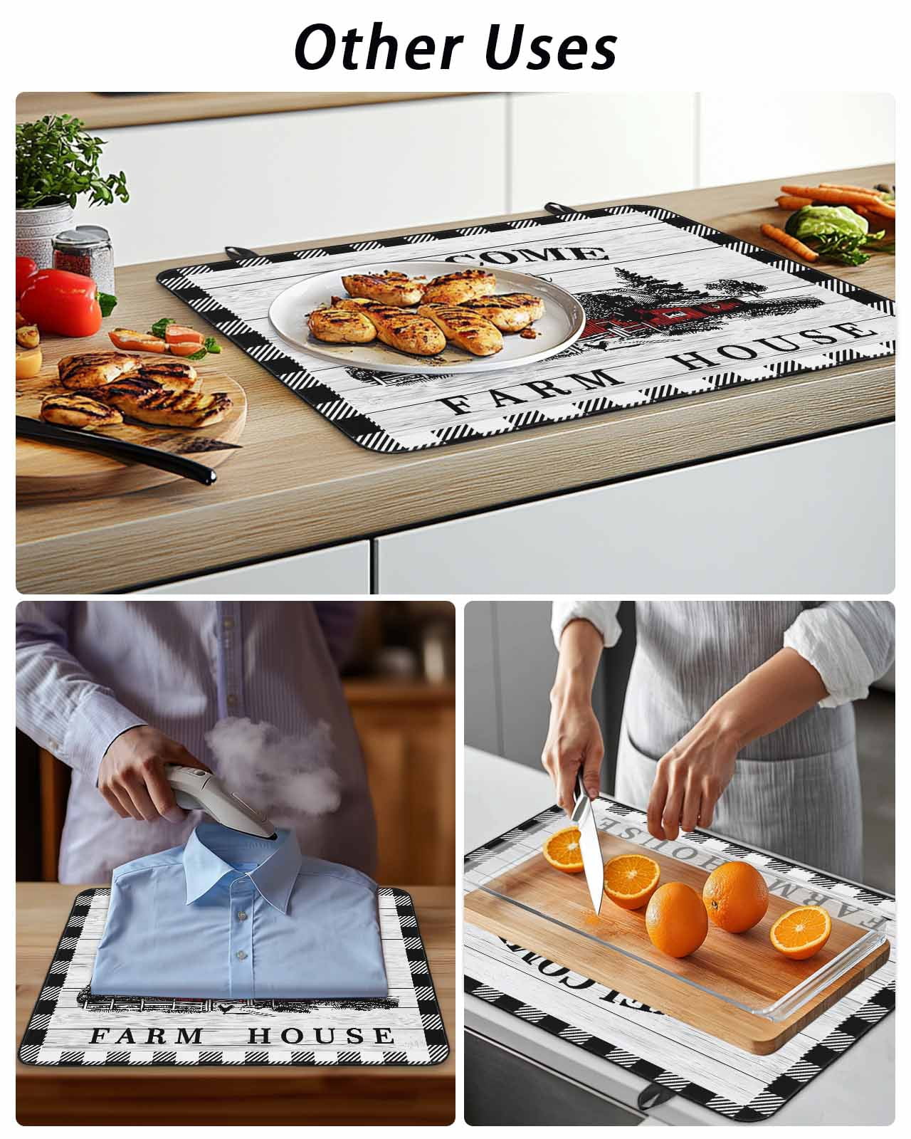Stove Top Covers for Electric Stove, Farmhouse Cabin Glass Stovetop Cover Protector, Country Vintage House Wood Grain Pliad Induction Cooktop Protector Oven Mat for Kitchen Countertop 31"x24"
