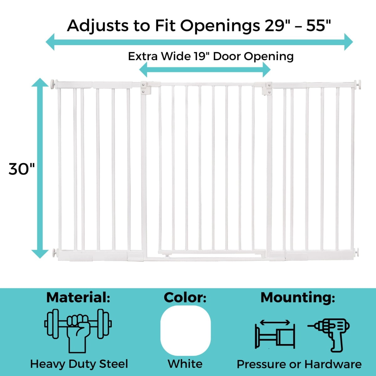 Toddleroo’s StepSafe Auto-Close Gate, White