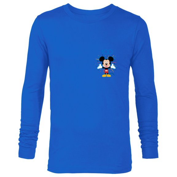Disney 100 Anniversary Mickey Mouse Fireworks Burst D100 - Long Sleeve T-Shirt for Men - Customized-Navy