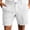 001White, variant on Hogleaql Men's Cotton Linen Shorts 7.5" Casual Pleated Summer Vacation Beach Elastic Waist Shorts with Pockets Army Green 2XL