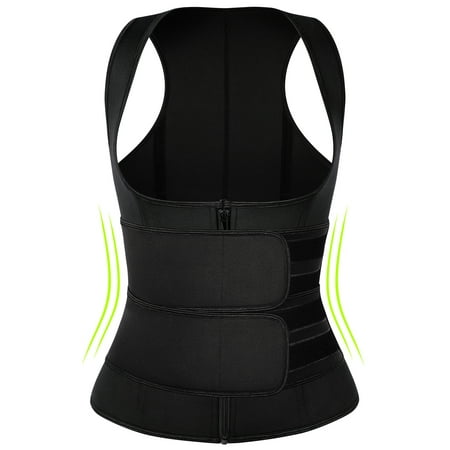 

MISS MOLY Women s Workout Waist Trainer Vest Zipper Body Shaper with Adjustable Belts Underbust Corset Neoprene Sauna Sweat Suit