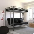DHP Silver Screen Twin over Futon Metal Bunk Bed, Silver/Black