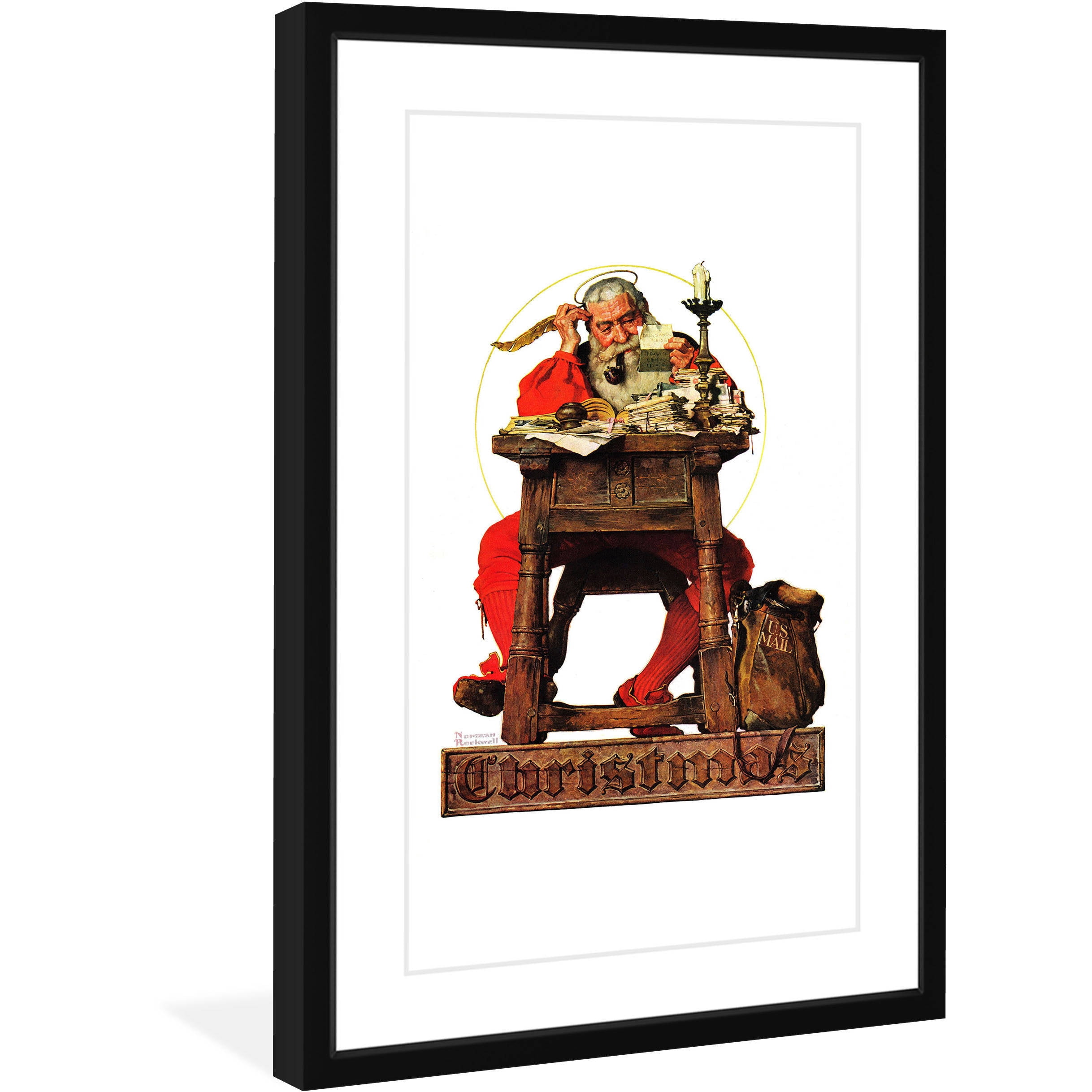 Marmont Hill "Santa at His Desk" by Norman Rockwell Framed Art Print