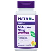 Natrol سريع الذوبان الميلاتونين 10 مجم ، نكهة الحمضيات الطبيعية 60 قطعة