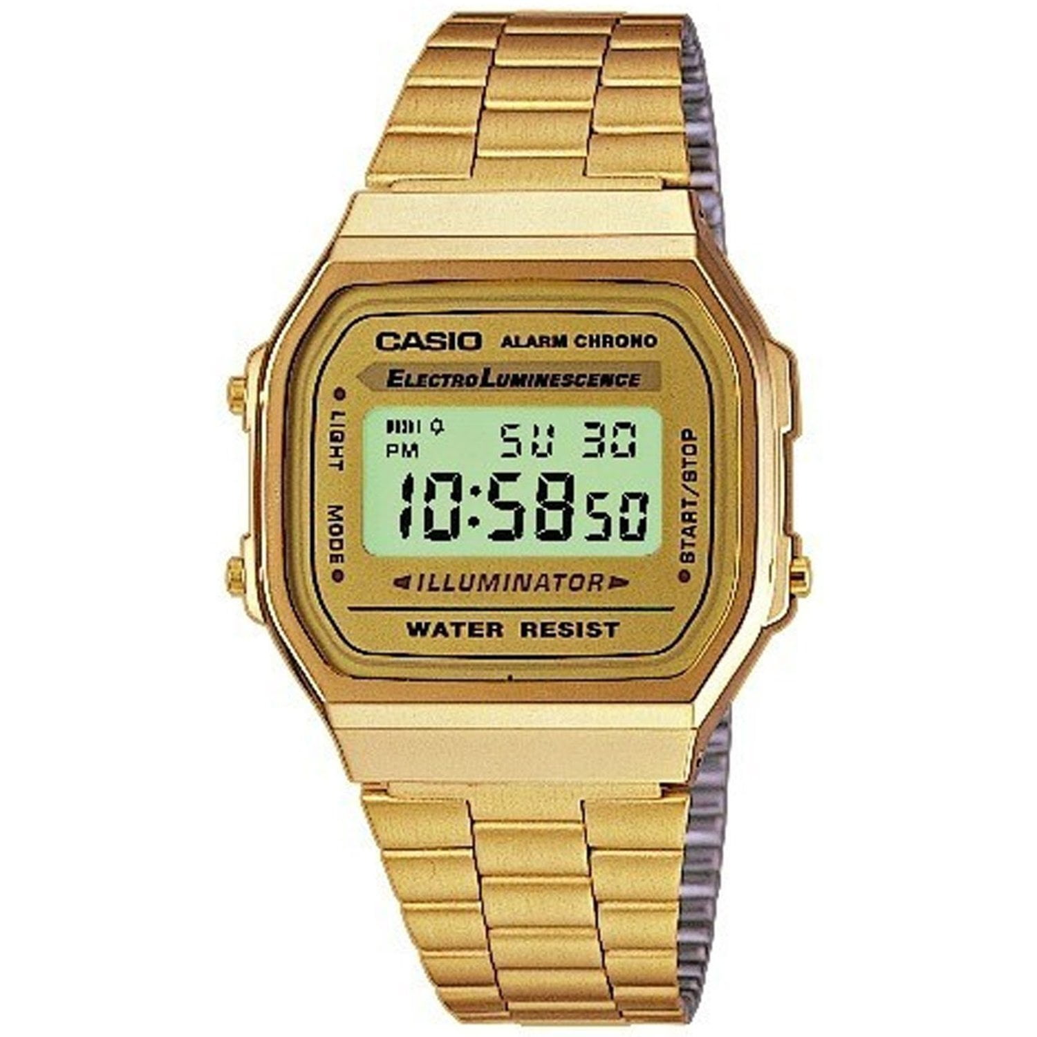 Casio Men s A168WG 9W Digital Stainless Steel Quartz Fashion Watch Walmart