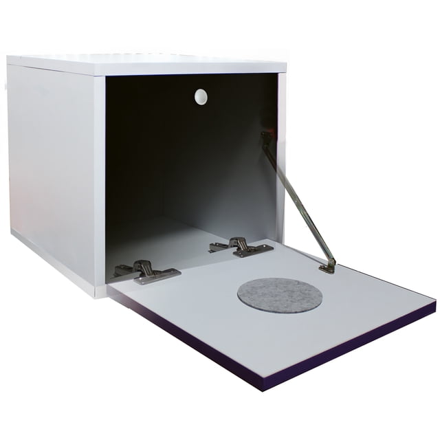 Buro Flotante Recamara Mdf Luz Led Ensamblado Negro