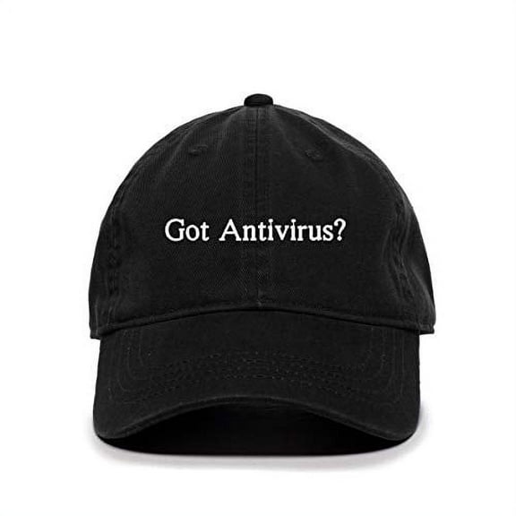 Tech Design Got Antivirus? Baseball Cap Embroidered Cotton Adjustable Dad Hat Black