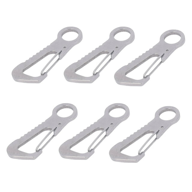 6 Pcs Extérieur Porter Multifonctions en Acier Inoxydable Boucle Rapide Porte-Clés Crochets Rapides Argent