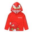 thumbnail image 2 of SEGA Sonic the Hedgehog Knuckles Long Sleeve Hooded Shirt (Boys), Sizes 4-20, 2 of 9