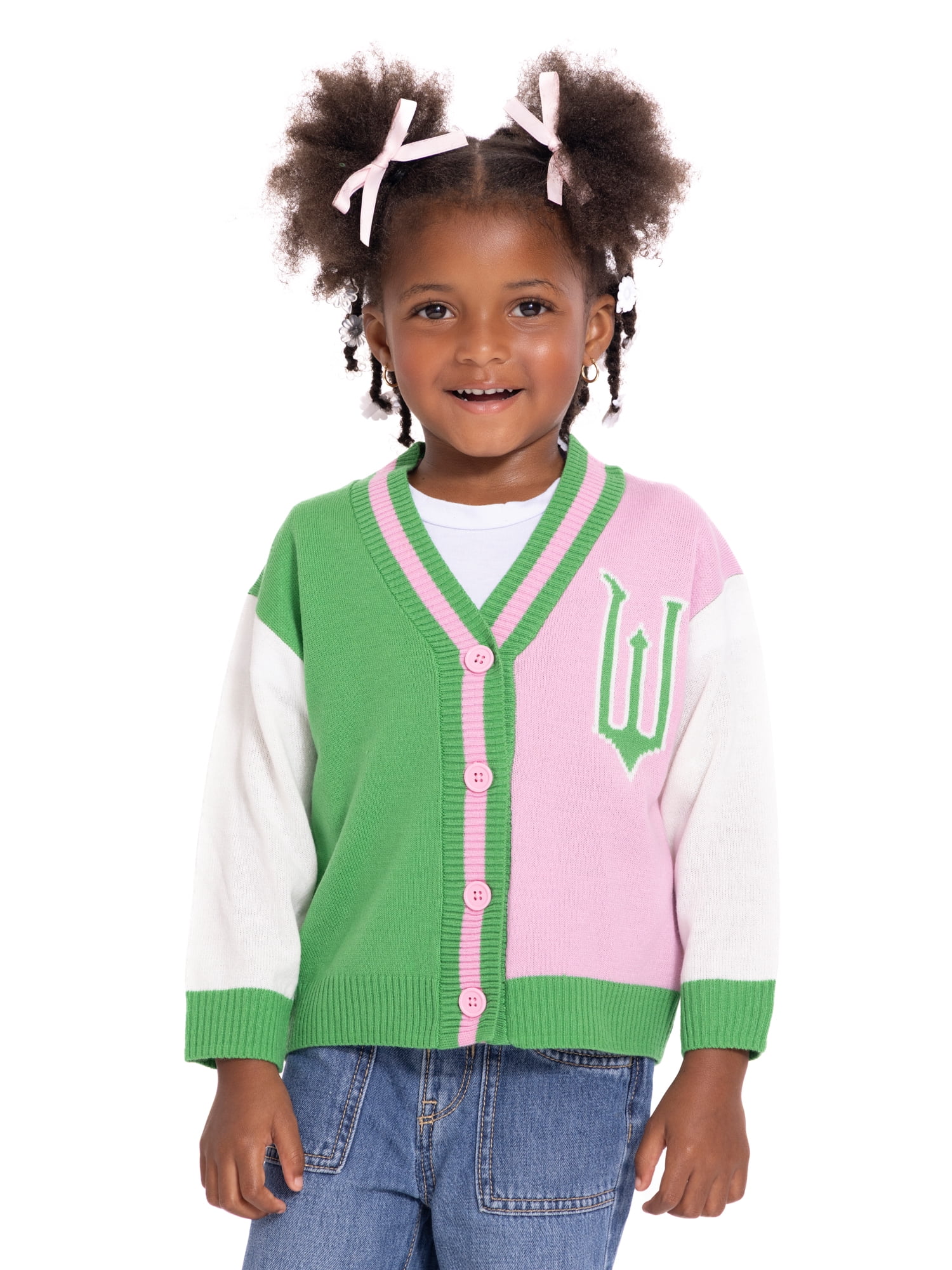 Wicked Toddler Girls Button Down Cardigan with Long Sleeves, Sizes 2T-5T