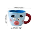thumbnail image 3 of Ceramic Coffee Mug 400ml with Contrast Color, Ugly Cute Pouting Face Design, Dishwasher Safe, Food-Grade Porcelain for Home and Gift Use, 3 of 8