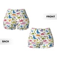thumbnail image 3 of Rocae Cute Dinosaur for Women's Quick-Dry Running Shorts,Ladies Active Athletic Apparel Yoga Workout Gym Running Volleyball Spandex Shorts, 3 of 9