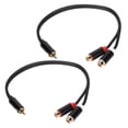 thumbnail image 1 of Subwoofer Splitter Cord, Reduce Interference Gold Plated   Stereo  Splitter Cable  For Car Speaker For HDTV, 1 of 8