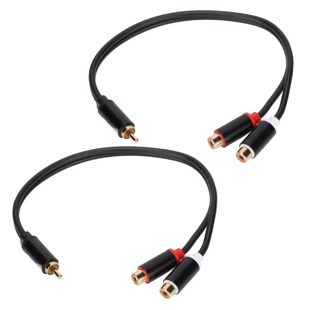 Subwoofer Splitter Cord, Reduce Interference Gold Plated Stereo Splitter Cable For Car Speaker For HDTV