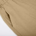 thumbnail image 5 of Leesechin Shorts for Men Trendy Cotton Linen Casual Pants Buttons Lacing Waist Pockets Trousers Pants on Clearance, 5 of 6