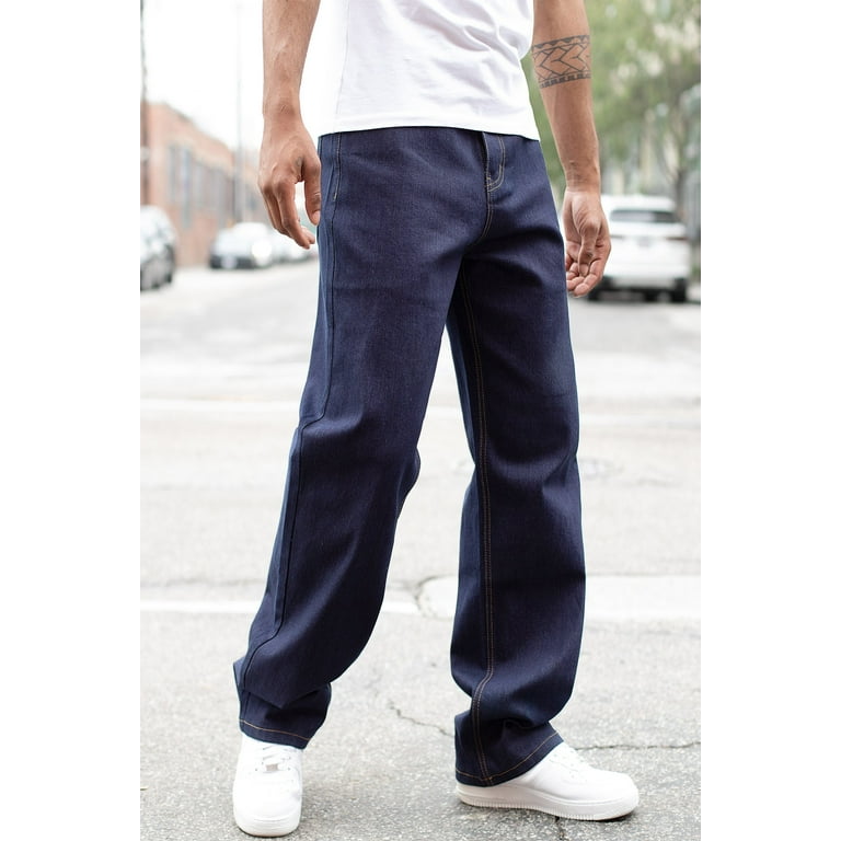 Victorious Men's Essential Baggy Raw Denim Jeans DL998