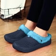 thumbnail image 2 of Pandaie Mens Womens Lined Clogs Unisex Winter Fleece Walking Garden Shoes Non Slip Fuzzy Plush Mules Footwear Blue 9.5, 2 of 7