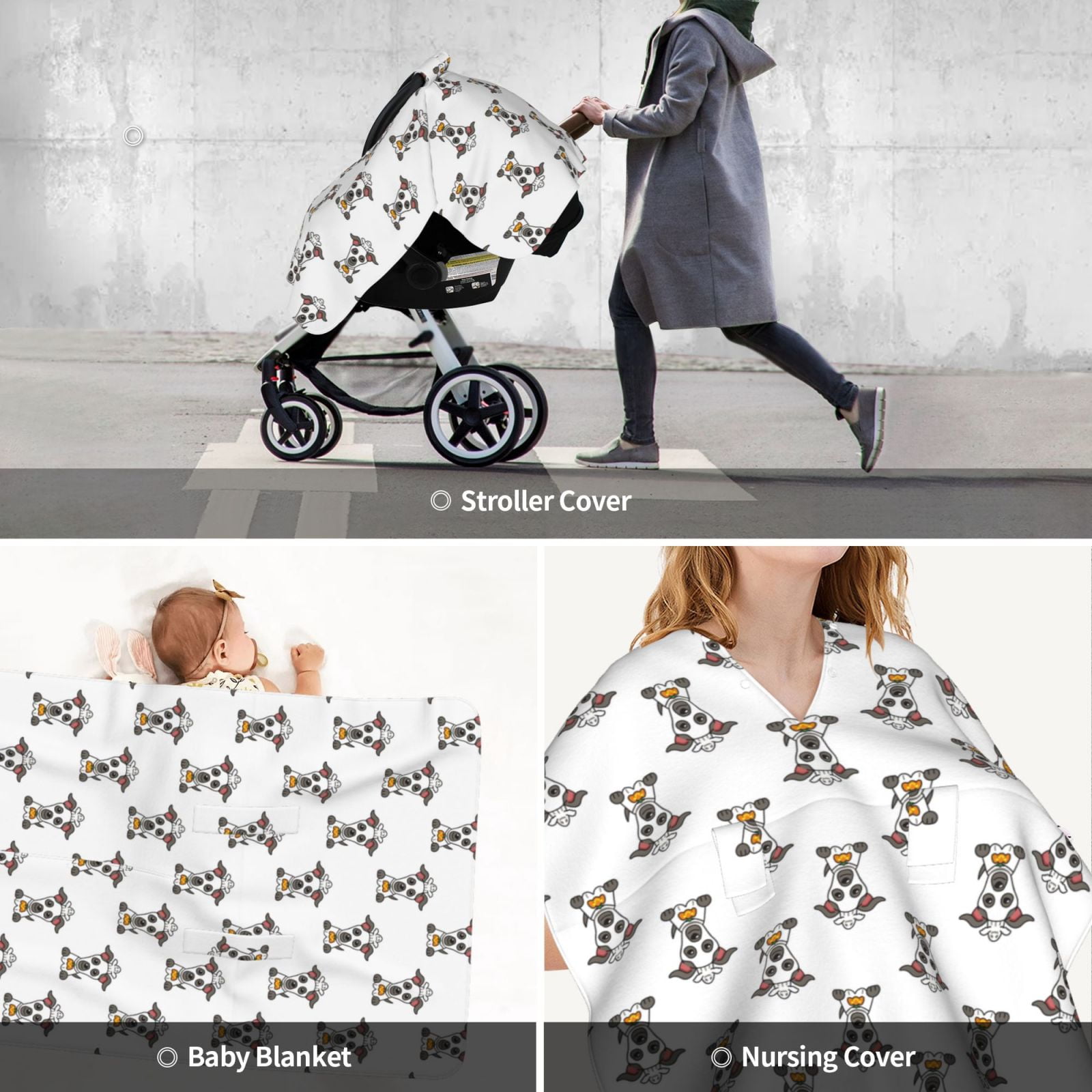 Car Seat Cover Baby - Cute Dog Puppy Paradise Breathable Infant Car Seat Cover for Baby Carseat, Lightweight Comfort Baby Essentials Must Haves Newborn Stuff for Girl Boy