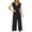Black, variant on Ausyst Wide Leg Jumpsuits for Women Fashion Summer Solid Casual Ruffle Sleeveless Suspender Jumpsuit Summer Baggy Rompers Clearance