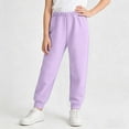 thumbnail image 5 of Jalioing Kids Casual Joggers Boys Girls Plain Elastic Waist Cuffed Sweatpants Spring Loose Athletic Pants with Pocket, 5 of 6