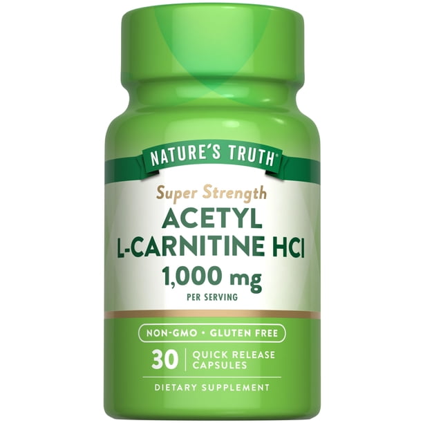 acetil l carnitina neuropatia diabética Suplemento Nature's Truth L-Carnitina 1000 mg 30 cápsulas Poly(ethylene glycol) conjugation to Size:5 MG post-workout-support