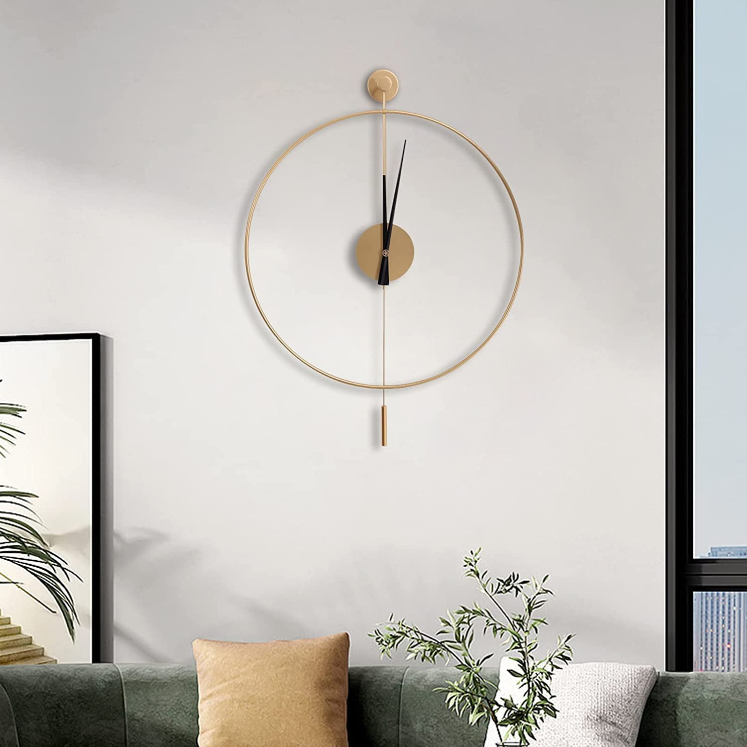 Miumaeov 20" Modern Silent Wall Clock Accurate Timekeeping Hollow Design Art Decor Office