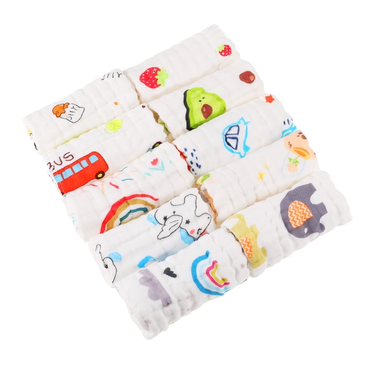 Cotton Muslin Burp Cloths Set of 10 photo 8