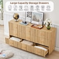 thumbnail image 5 of YOCWO Unique Fluted 9 Drawer Dresser, Mid Century Double Storage Dresser Chest of Drawer for Bedroom, Natural, 5 of 7