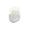 thumbnail image 2 of BLISSFUL STEP Women's Glitter Clear Strap Flat Mules Shoes Silver 7, 2 of 7
