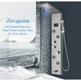 thumbnail image 6 of Zovajonia LED Shower Panel Tower System , Multi-Functions Stainless Steel Shower Tower ，Waterfall Showerhead，Shower Jets,  Rain Shower System Brushed Nickel, 6 of 7