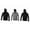 Black / Black / Mix Grey, variant on Blank Activewear, Pack of 3 Men's Hoodie Mock Neck, Kangaroo Pocket, Fleece 100% polyester
