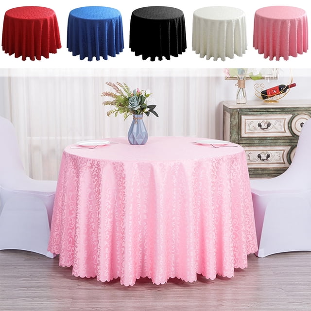 Polyester Nappe en 180 cm Beige Nappe Ronde Hôtel Restaurant Mariage Fête Housse Décorative de Table à Manger (1 Pcs) Rkxzt