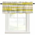 thumbnail image 3 of Valance for Windows,Modern Yellow Gray Stripes Valances Curtain Rod Pocket Valance for Kitchen Bedroom Living Room Bathroom,Abstract Geometric Gradient Short Curtains Window Treatment 42x12in, 3 of 9