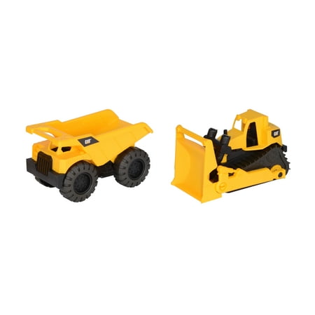 Caterpillar Tough Tracks Mini Worker Dump Truck and Bulldozer 2 pack