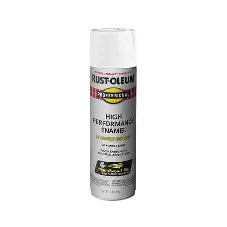 White, Rust-Oleum Professional High Performance Gloss Enamel Spray Paint-7592838, 15 oz