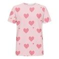 thumbnail image 5 of successthop Valentine T Shirt Women Plus Size Pink Heart Casual Oversized Crewneck Outfits Short Sleeve Top Print Shirt, 5 of 5
