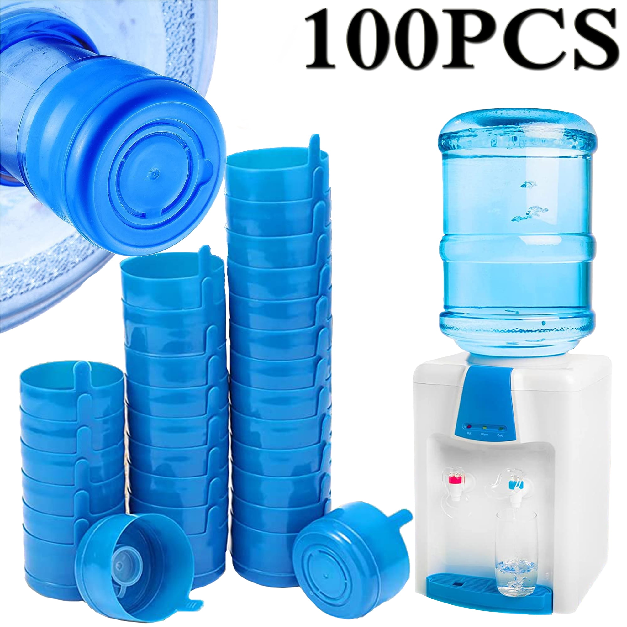 Elbourn 100 Pcs Non Spill Caps 55mm 3/4.5/5 Gallon Non-Spill Water