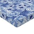 thumbnail image 4 of Ambesonne Floral Design Fitted Sheet, Winter Daisy Rose Art, Queen Size, Ceil Blue Dark Lavender, 4 of 5
