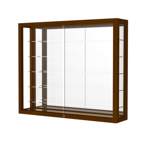Waddell 8903K-MB-MK Heirloom 36 x 30 x 8 in. Wall Case with 5 Shelves, Mirror Back - Carmel Oak
