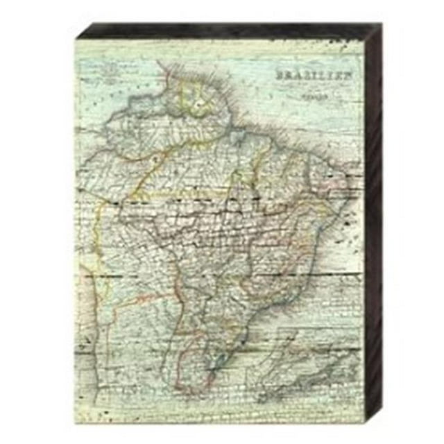 Designocracy 85091-BR-18 Map of Brazil Rustic Design Reclaimed Wood Wall Decor